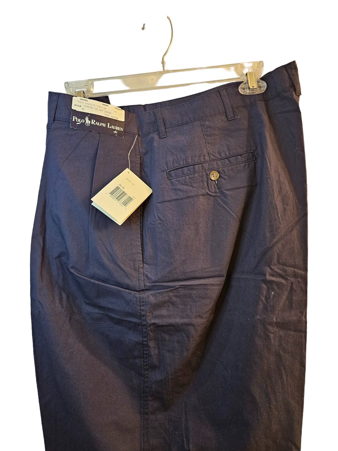 Ralph Lauren POLO GOLF two-pleat chino pants, men's size W35 unclear black type Vintage Second Hand