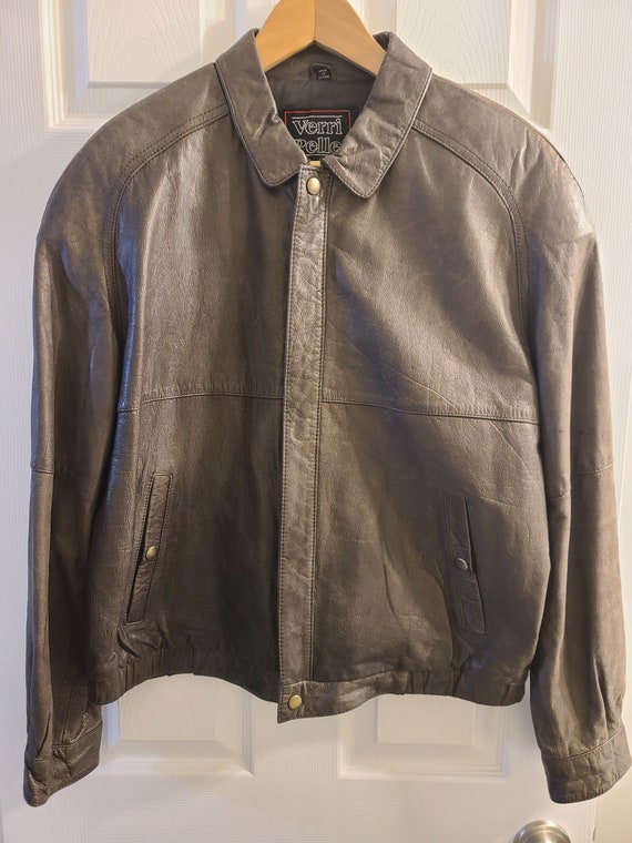Vintage Men's 100% Genuine Leather Jacket by Verr… - image 1