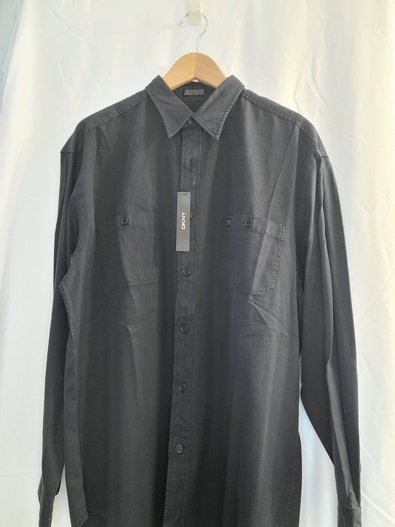 Vintage Black Cotton DKNY Shirt - Simple & Comfy, 