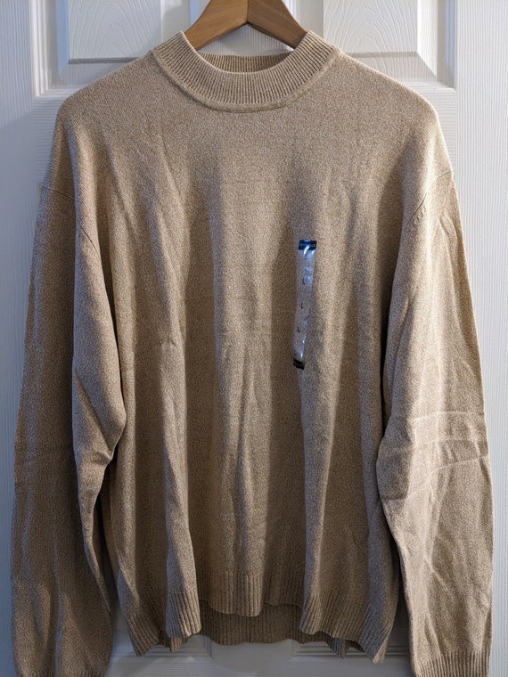 Vintage Perry Ellis Mock Neck SILK Sweater -- Bei… - image 1