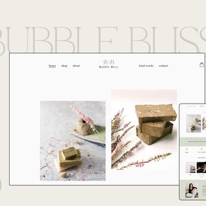 Bubble Bliss Squarespace eCommerce Template | Stylish Online Store Design for eShops & Small Business