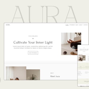 Aura Yoga Squarespace Template | Minimalist and Customizable Website for Studios & Coaches