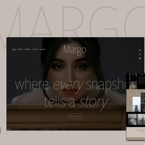 Modello minimalista Margo Squarespace per fotografi / Design del sito web facile da modificare