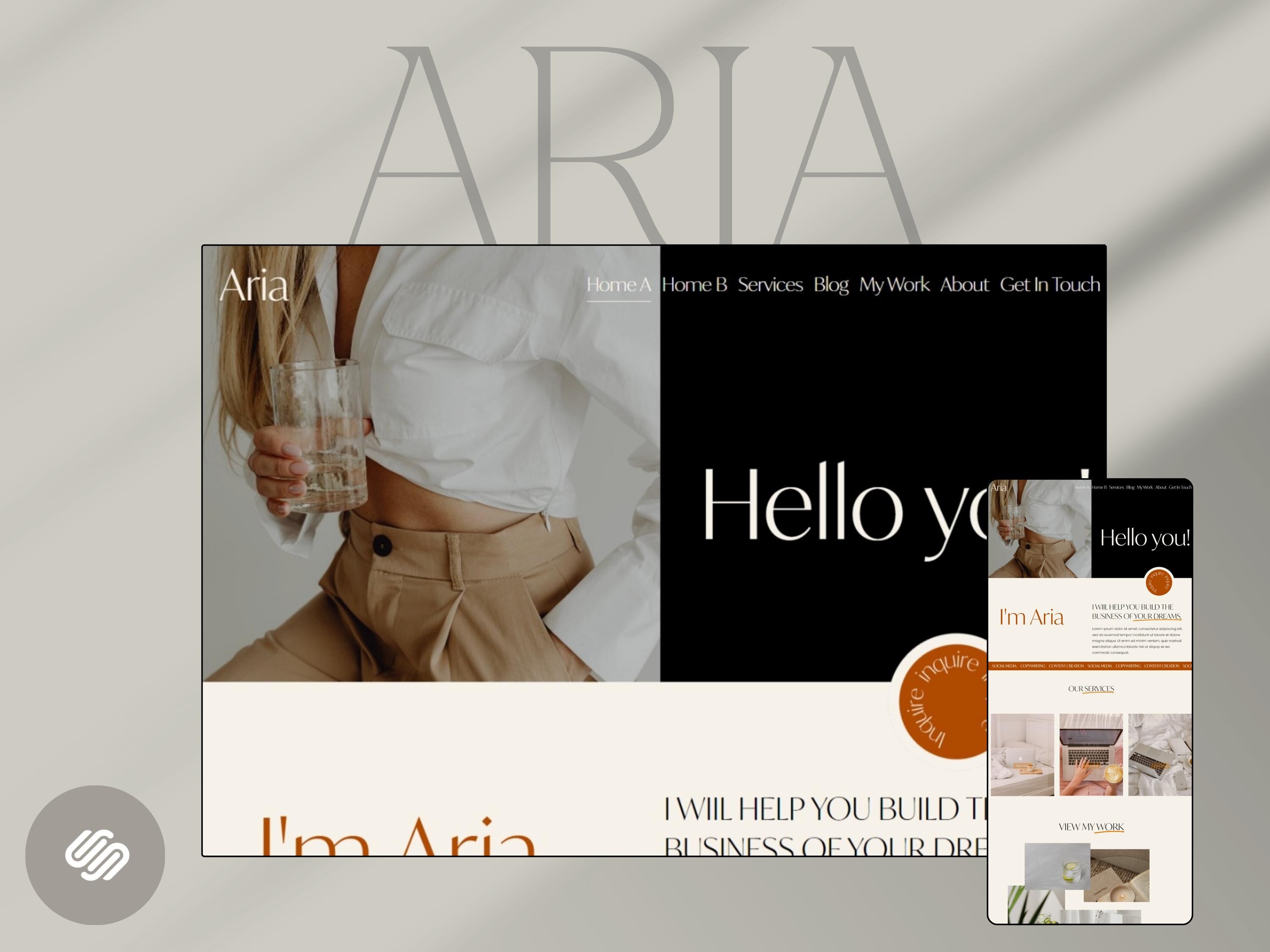 Aria Squarespace 7.1 Website Template: Modern Editorial Design - Etsy