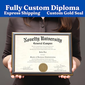 Fully Custom Replacement Diploma Made to Order