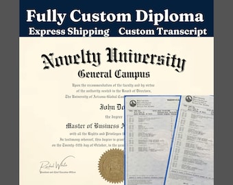 Fully Customized Novelty College Diploma with Transcripts