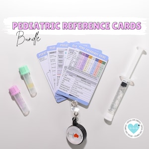 Paquete de tarjetas de referencia de la UCIP, insignia complementaria para enfermeras pediátricas o profesionales médicos, se fija al carrete o al cordón, guía divertida de cuidados intensivos.