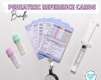 Kit de Cartões de Referência para UTI Pediátrica, Crachá de Identificação para Enfermeiros Pediátricos ou Profissionais da Saúde, Fixação em Retrátil ou Cordão, Guia Divertido de Cuidados Intensivos