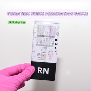 Pediatric Nurse Badge Buddy: Waterproof Vertical Reference ID Card