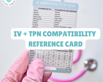 Cartão de referência de compatibilidade de NPT IV: Enfermeiro de terapia intensiva