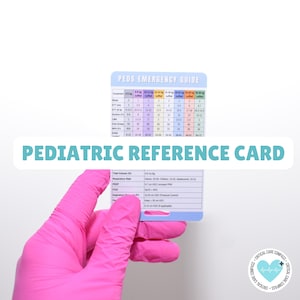Tarjeta de referencia pediátrica/Insignia complementaria para enfermeras o profesionales médicos, se fija al carrete o al cordón/Guía de bolsillo impermeable