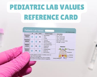 Referenzkarte für pädiatrische Laborwerte | Nurse Badge Karte