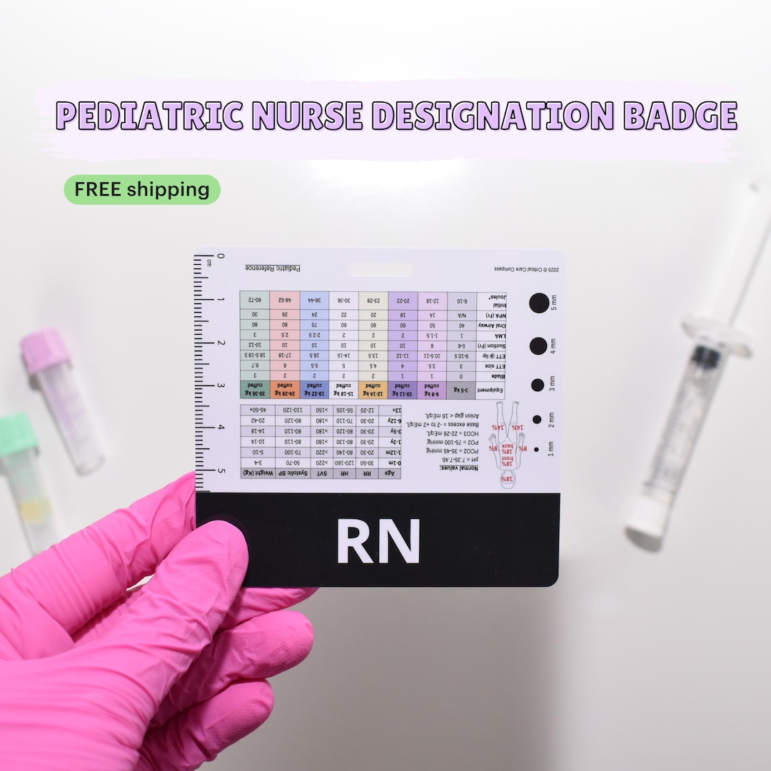 Pediatric Nurse Badge Buddy: RN Reference ID Card - Etsy