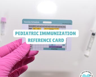 Referenzkarte für Kinderimpfungen | Badge Buddy für Arzthelferinnen oder Krankenschwestern, an Reel oder Lanyard | Wasserfester Impfleitfaden