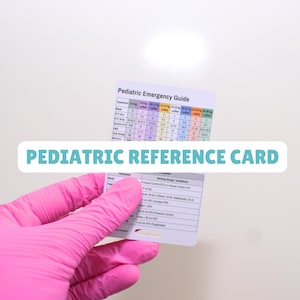 Tarjeta de referencia pediátrica/Insignia complementaria para enfermeras o profesionales médicos, se fija al carrete o cordón/Guía de bolsillo impermeable (1)