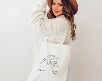 Benutzerdefinierte Bestie Tote, beste Freunde Geschenk, Leinen Einkaufstasche, personalisierte Tasche, benutzerdefinierte Tasche, Freunde Geschenk, Geburtstagsgeschenk, benutzerdefinierte Freunde Einkaufstasche