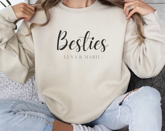 Personalized Best Friends Sweatshirt, Best Friend Sweatshirt, Bestie Shirt, BFF Sweatshirt, Best Friend Gift, Custom Besties Sweatshirt