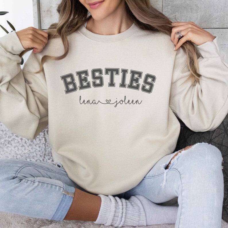 Friends Are The Siblings God Never Gave Us - Bestie Personalized Custom Unisex Sweatshirt With Design On Sleeve - Gift For Best Friends, BFF, Sisters