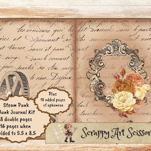Steampunk junk journal digital download Use for making junk journals, crafting, collage art, card making. tags for ephemra and pockets