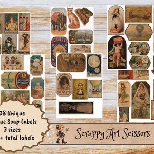 Étiquette de savon ancienne Ephemera, complément parfait à la création de journaux indésirables, au scrapbooking, à la réalisation de collages d'art, à ranger dans des pochettes pour journaux indésirables