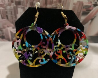 Rainbow Tree Earrings