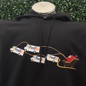 FedE Truck Employee Christmas Hoodie – Santa’s Sleigh Delivery Peak Season Sweatshirt