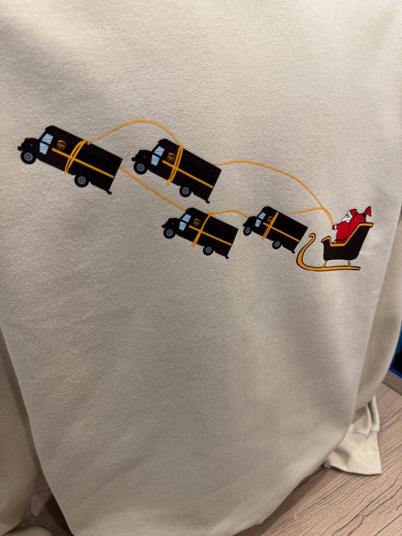 UPS Truck Santa Peak Season Christmas Crewneck Sweatshirt Sweater ...