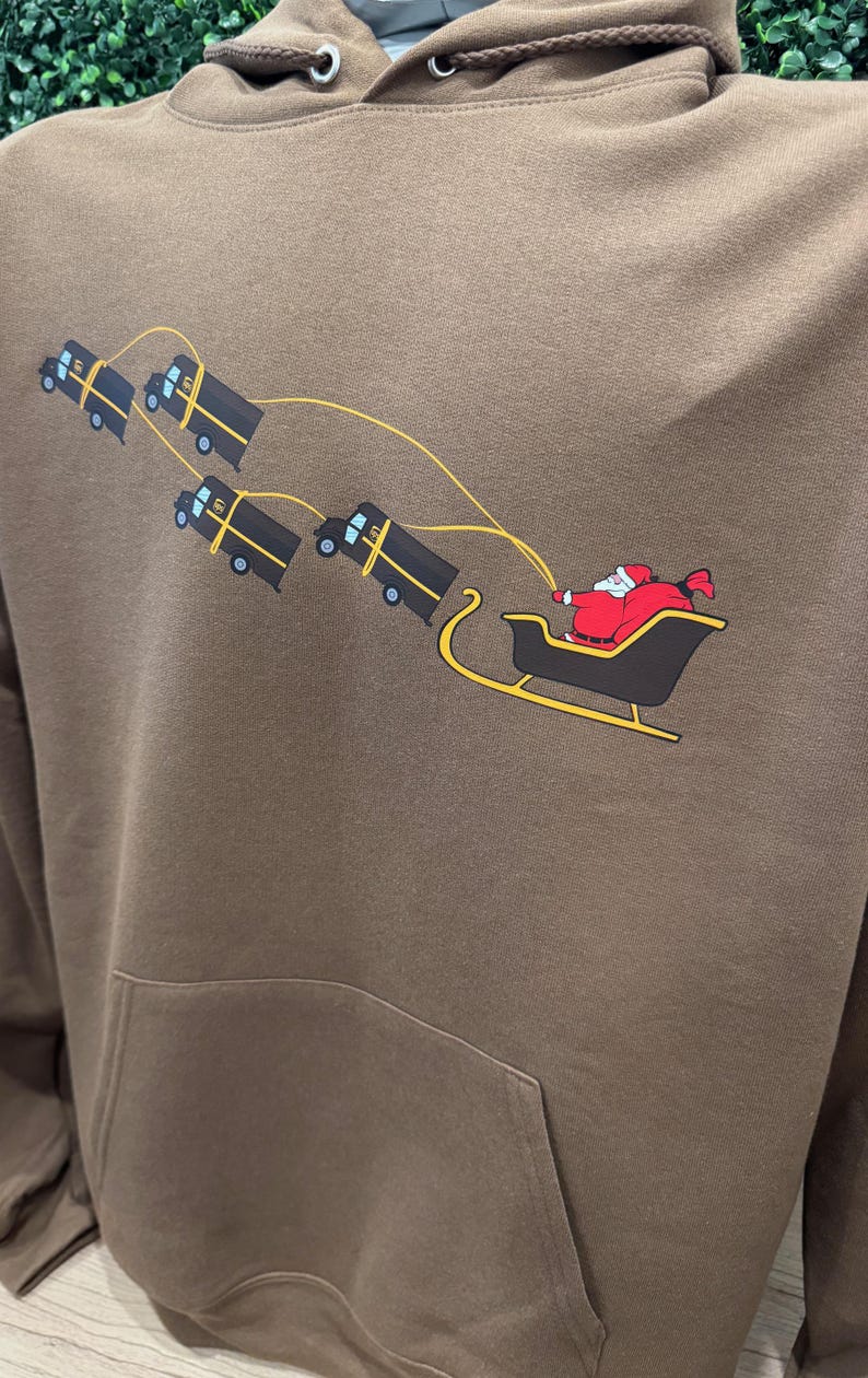 UPS Truck Santa Peak Season Christmas Hoodie Hooded Sweatshirt - Etsy