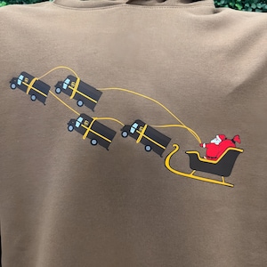 UPS Truck Santa Peak Season Christmas Hoodie Hooded Sweatshirt