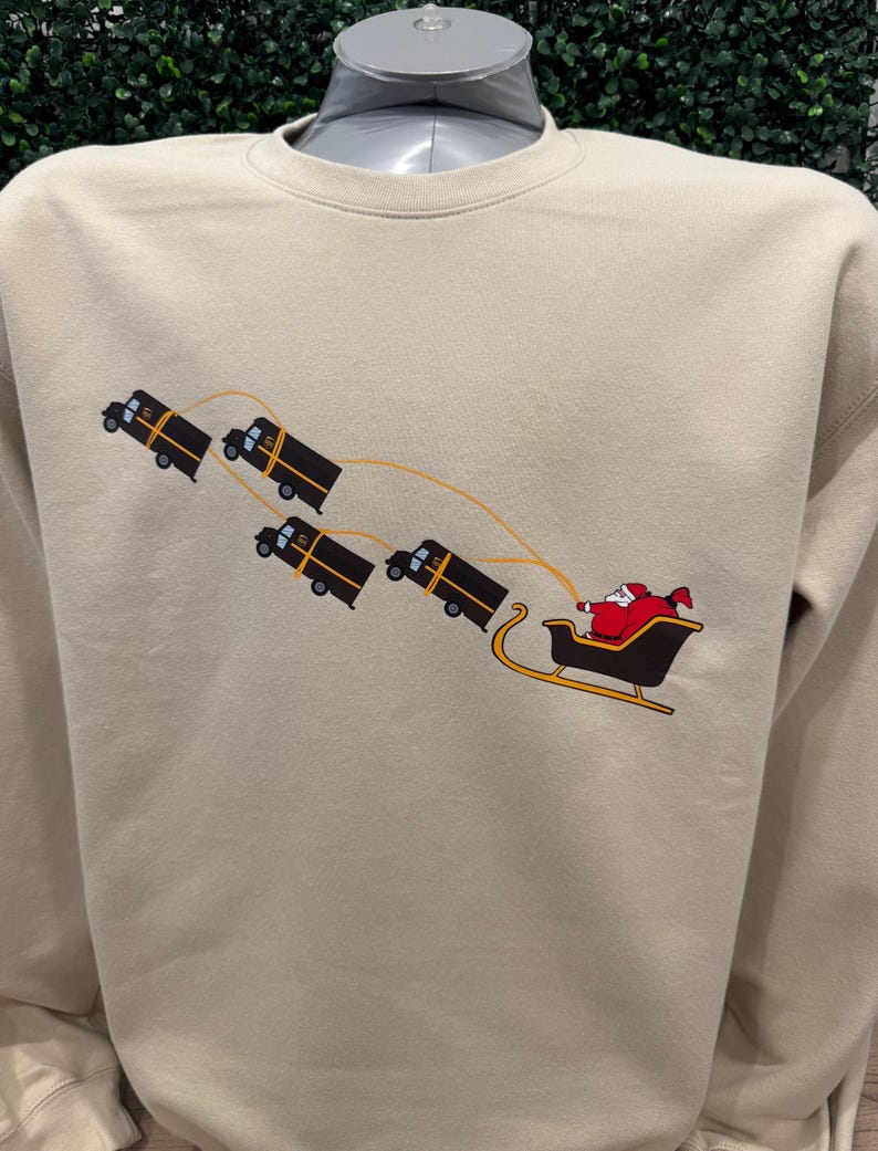 UPS Truck Santa Peak Season Christmas Crewneck Sweatshirt Sweater ...
