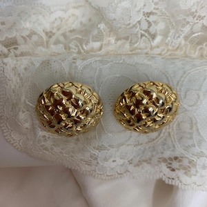 vintage givenchy pierced round earrings gold plated stud earrings