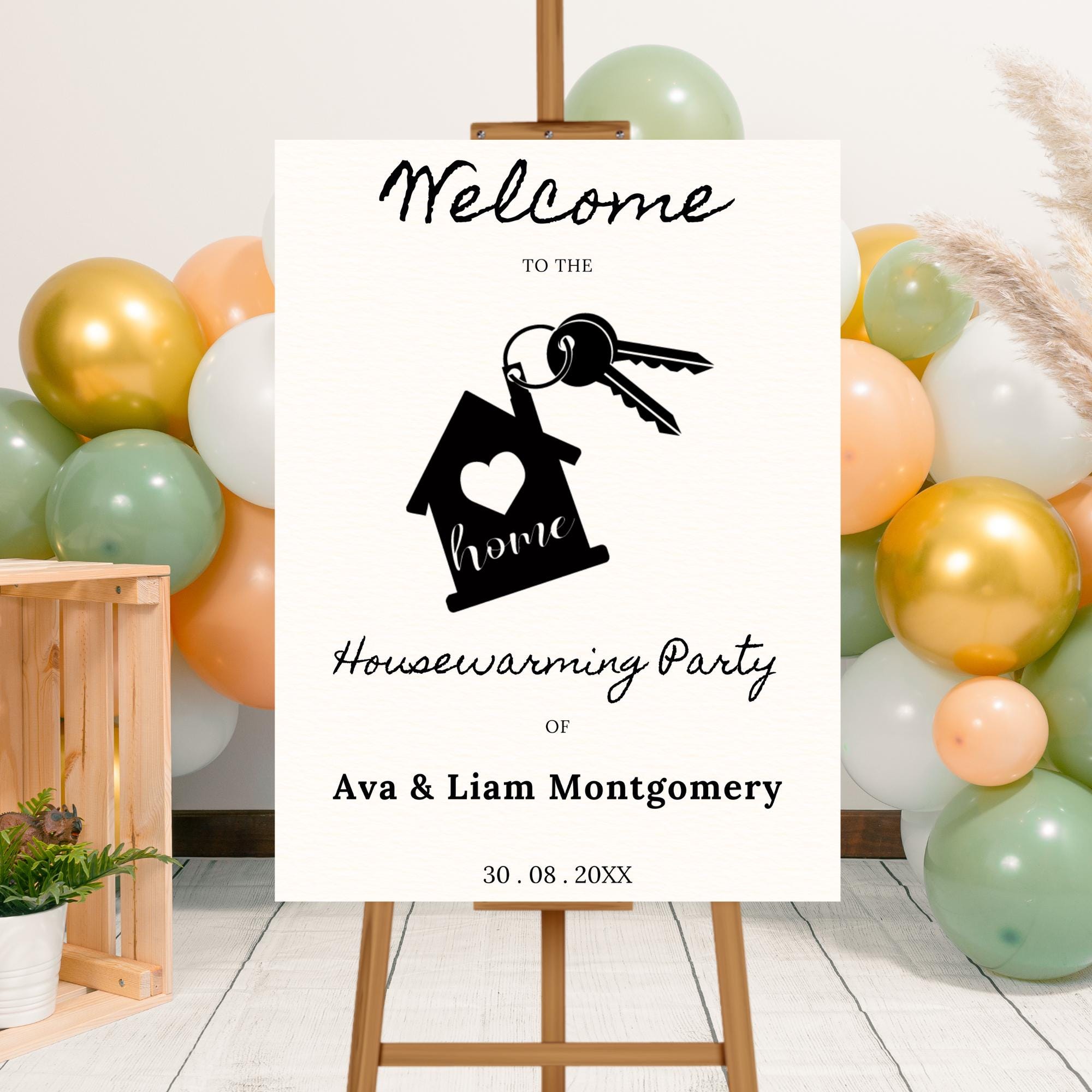 パクユチョン house warming party fanmeeting Editable Housewarming Party Welcome Sign Template, Printable