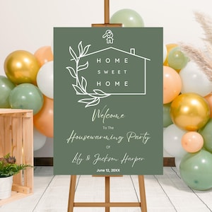 Plantilla editable de letrero de bienvenida para fiesta de inauguración, póster imprimible para fiesta de inauguración, letrero minimalista para fiesta de inauguración, letrero para fiesta de inauguración