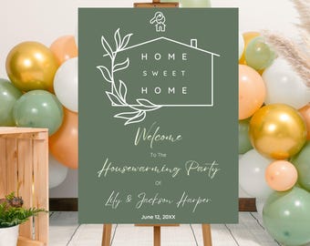 Editable Housewarming Party Welcome Sign Template, Printable New House Party Poster, Minimalist Housewarming Party Sign, New Home Party Sign