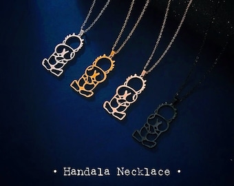 Handala Palestine Necklace Palestine Jewelry Unisex Chain Pendant Palestine Pendant Silver Gold Rose Black Palestine Hanthala Necklace