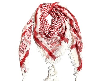 Palestine Keffiyeh Scarf ships from Palestine, Black, white, red, green, Arab Shemagh كوفية فلسطين