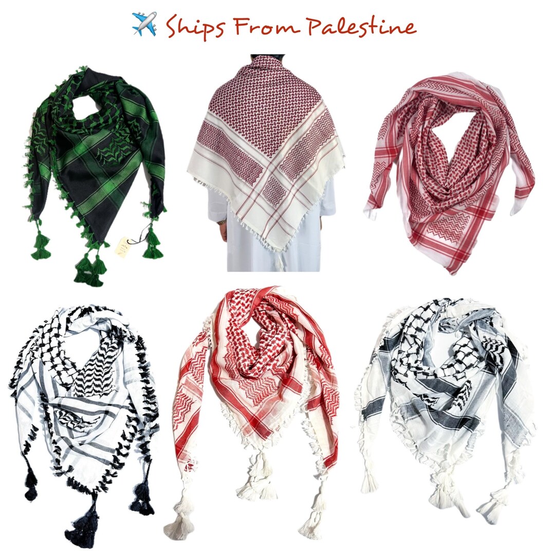 Original Palestine Keffiyeh, Arafat Scarf, Unisex Arab Shemagh ...