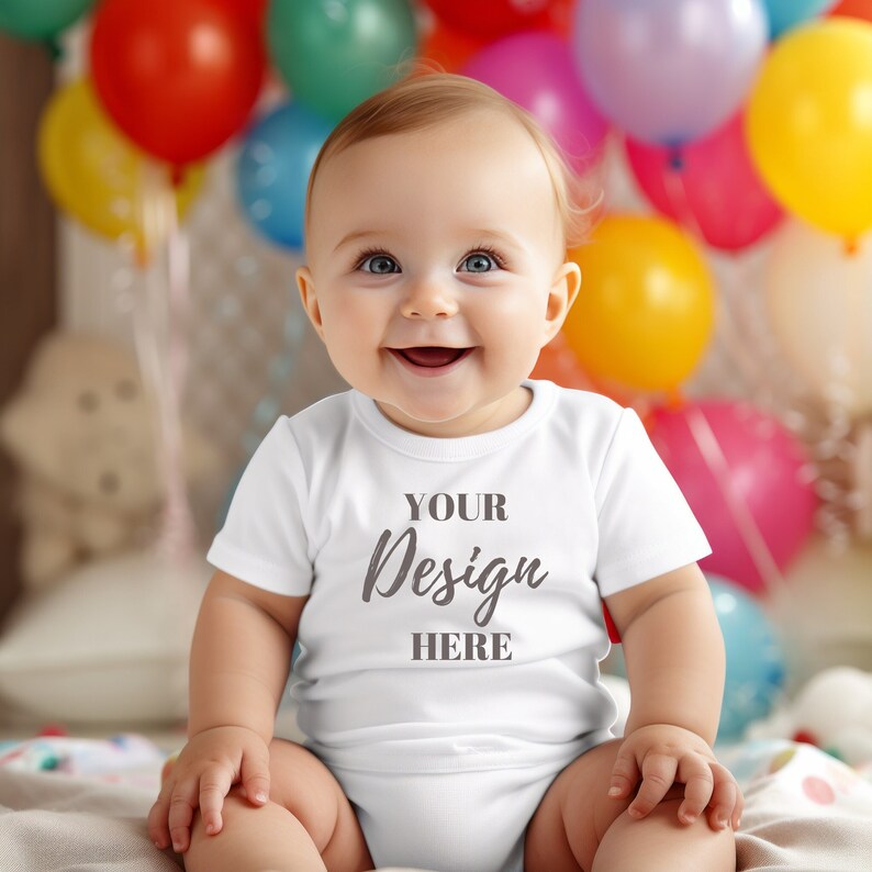 Baby Birthday 3001b Mockup Baby White Shirt Mockup Tshirt Mockup Baby