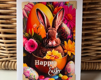 Easter Handmade Card Bunny Easter Eggs