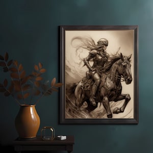 Valkyrie Digital Print, Norse Mythology Art, Warrior Mythology Art, Sacred Space Art, Valhalla Art, Mythical Valkyrie Art, Female Warrior
