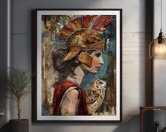 Capturing Athena Digital Print, Greek Goddess Art, Greek Mythology Art, Spiritual Wall Art, Divine Feminine Art, Athena Artwork, Home Decor