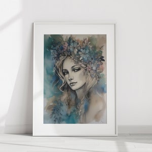 Goddess Sophia Print, Greek Goddess Art, Greek Mythology Art, Sacred Space Art, Goddess of Wisdom, Goddess of Fate, Goddess Mythology Art