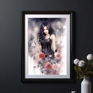 Goddess Lilith Print,  Mesopotamian Mythology Art, Sacred Space Art, Divine Feminine Art, Dark Goddess Art, Gothic Art, Dark Feminine Art
