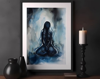 Shadow Play Digital Print, Meditation Art, Mindfulness Art, Sacred Space Art,  Spiritual Transformation, Spiritual Wall Decor, Altar Art