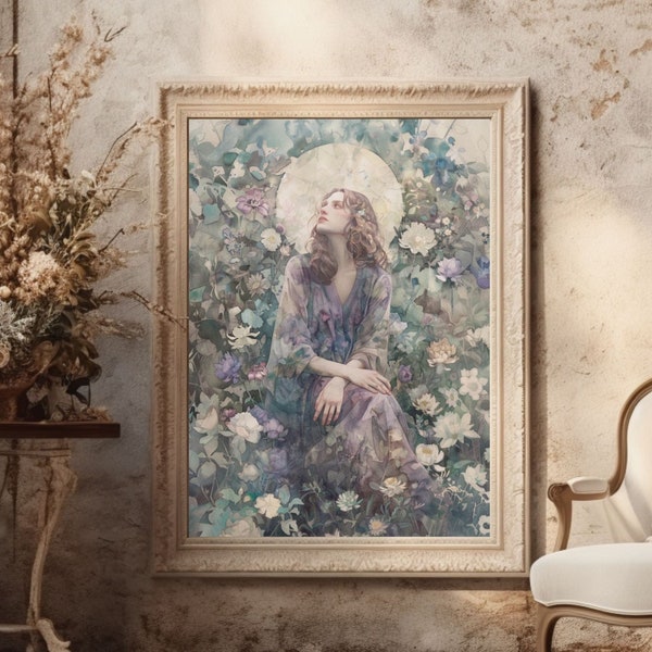 Maia Digital Print, Greek Goddess Art, Greek Mythology, Spiritual Wall Art, Healing Space Art, Goddess Home Decor, Divine Feminine Art