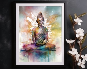 Buddha's Grace Digital Print, Sacred Space Art, Healing Space Art, Gratitude Meditation Decor, Empowerment Art, Spiritual Wall Decor