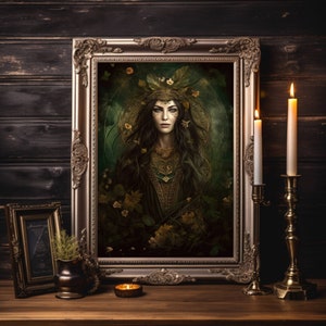 Goddess Danu Print, Celtic Mythology Art, Goddess Mythology Art, Sacred Space Art, Mystical Goddess Art, Divine Feminine Art, Goddess Decor