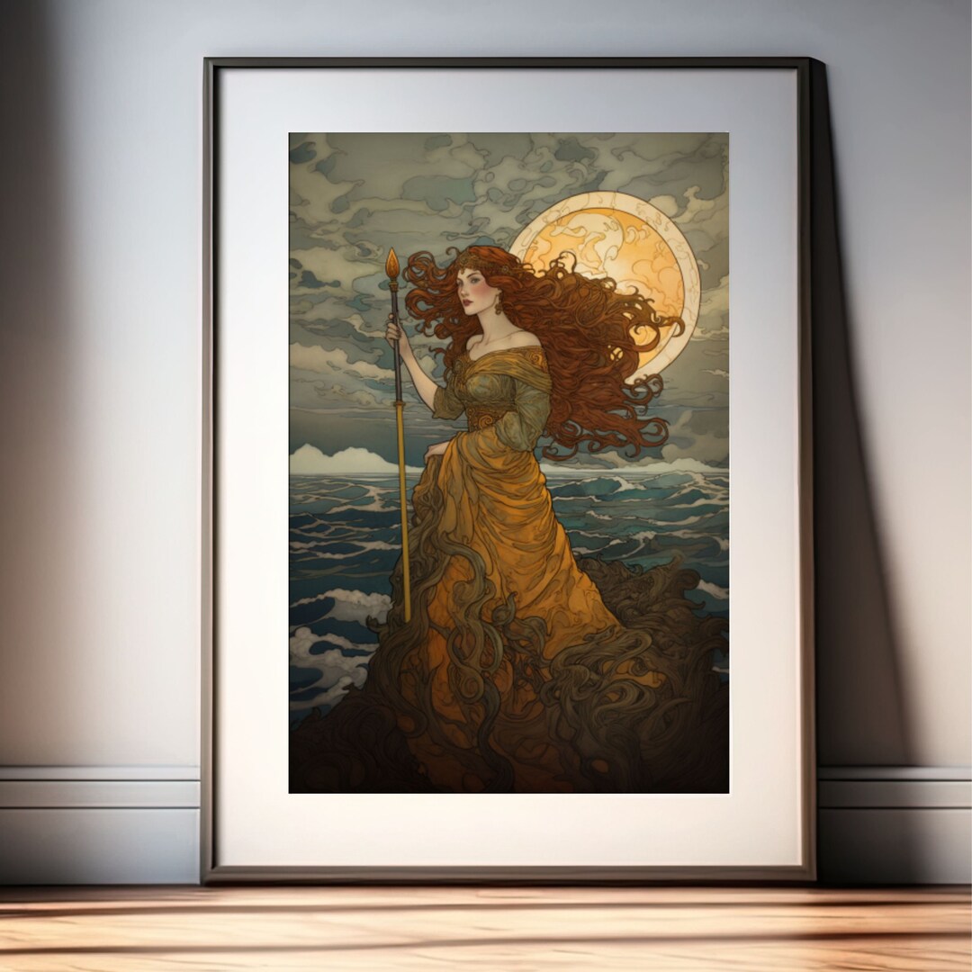 Goddess of the Sea Digital Print, Norse Goddess Art, Norse Mythology ...