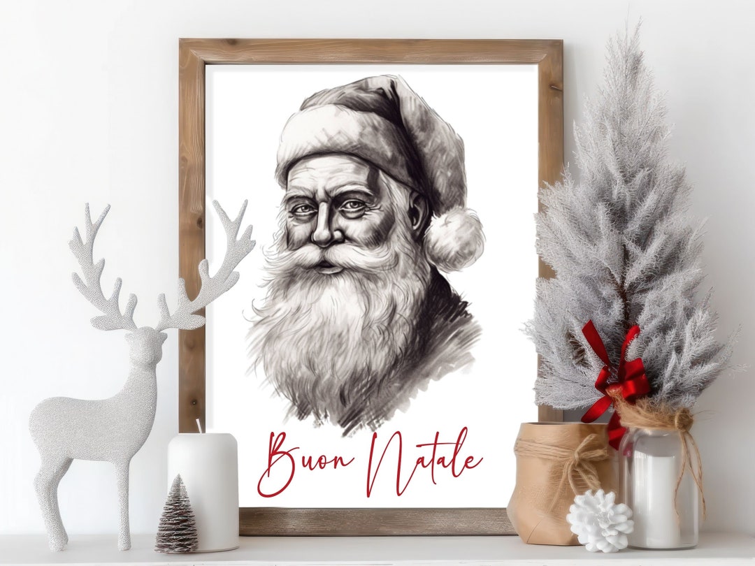 Buon Natale Digital Print, Printable Christmas Art, Christmas Wall Art