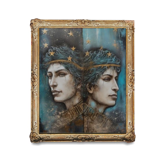 Castor and Pollux Digital Print, Roman Mythology Art, Gemini